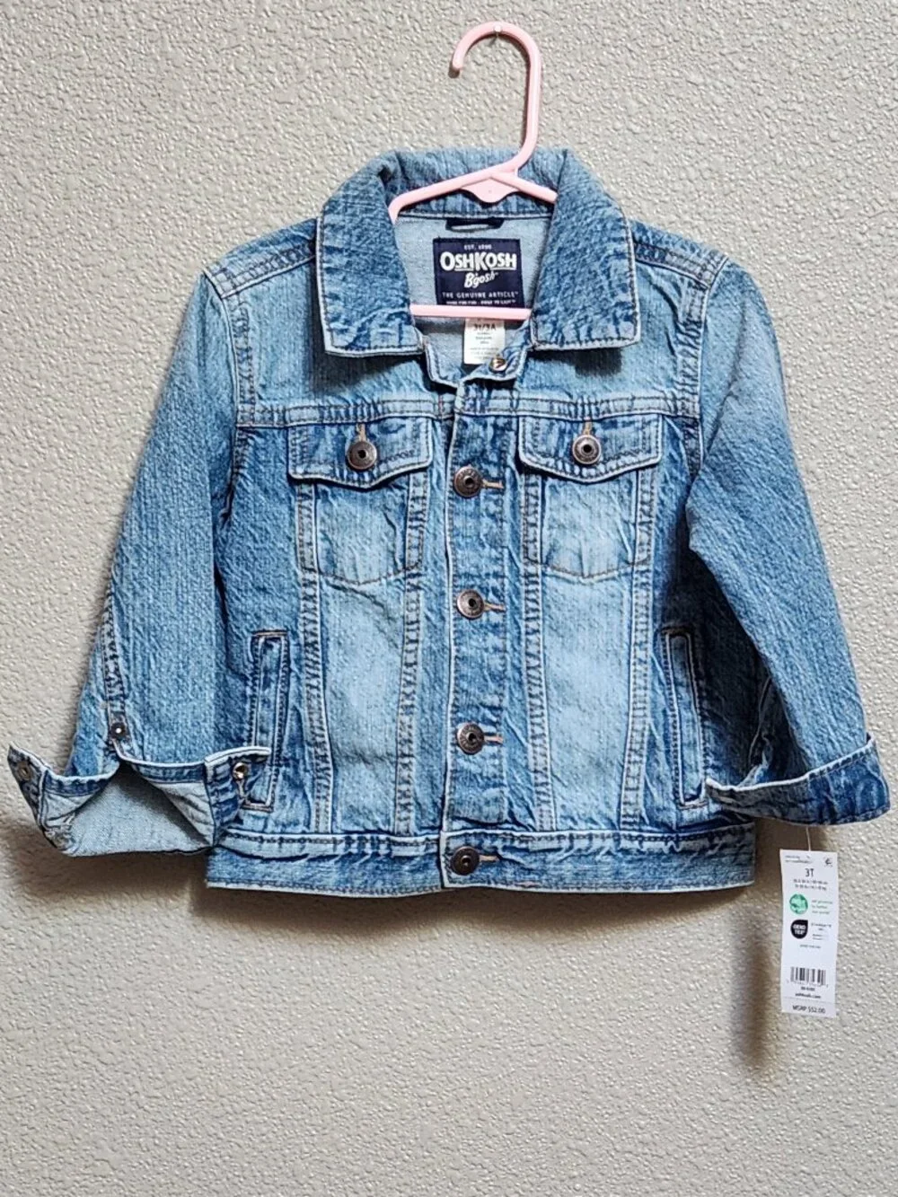OSHKOSH B'GOSH Kid's Denim Jean Jacket - 3T - NEW NWT